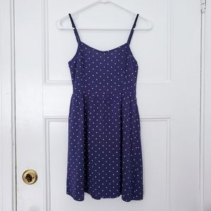 Navy Polka Dot Mini Dress